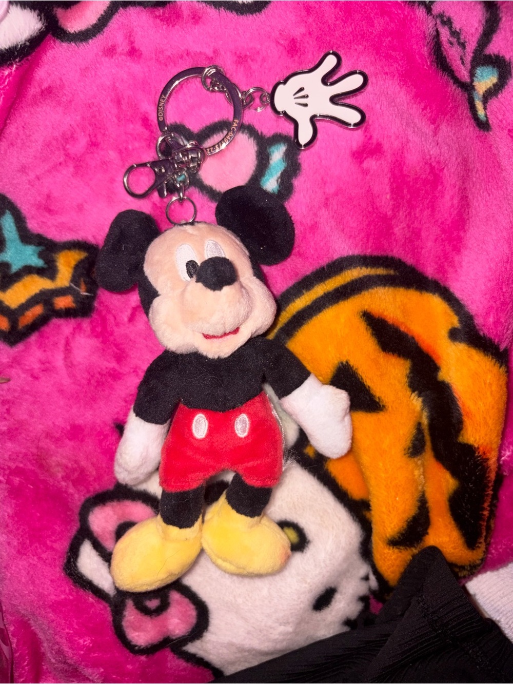 Disney Parks Mickey Mouse Plush Keychain bag charm - Black, Red & Yellow no tag